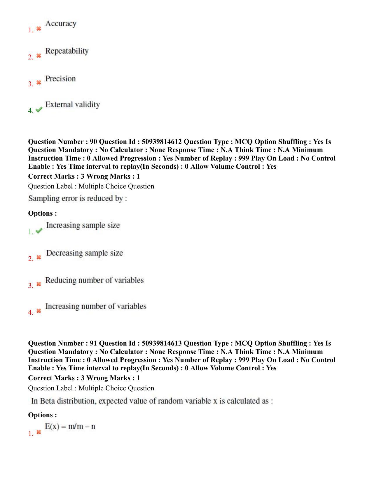 BHU RET Health Statistics 2020 Question Paper  - Page 51