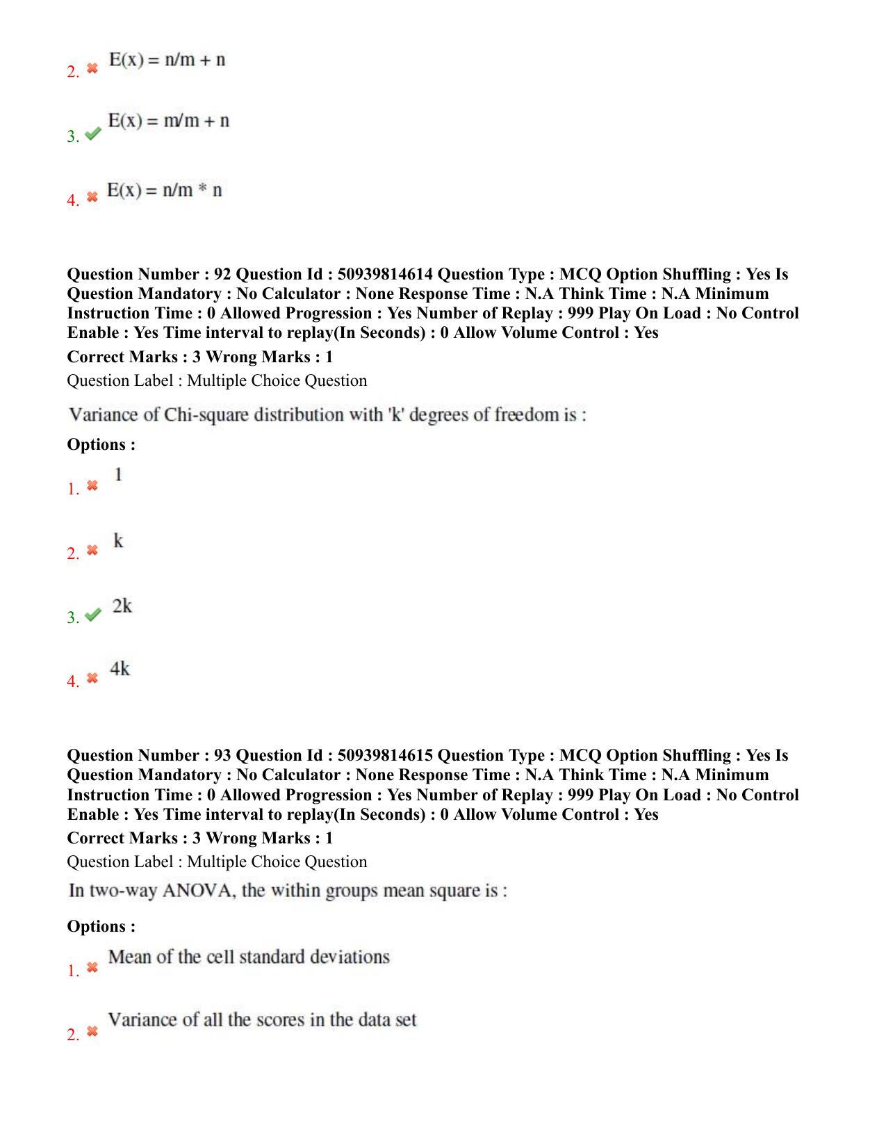 BHU RET Health Statistics 2020 Question Paper  - Page 52