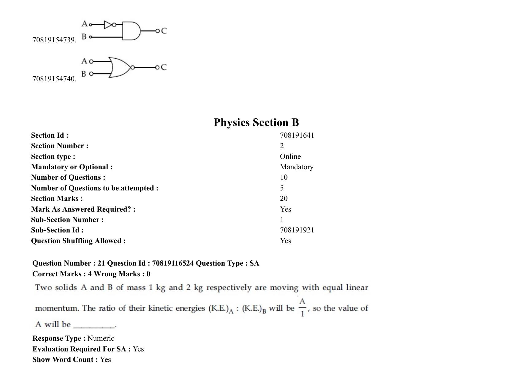 JEE Mains 2021: BTech EA  (Shift 2) 24-02-2021 Question Paper - Page 29