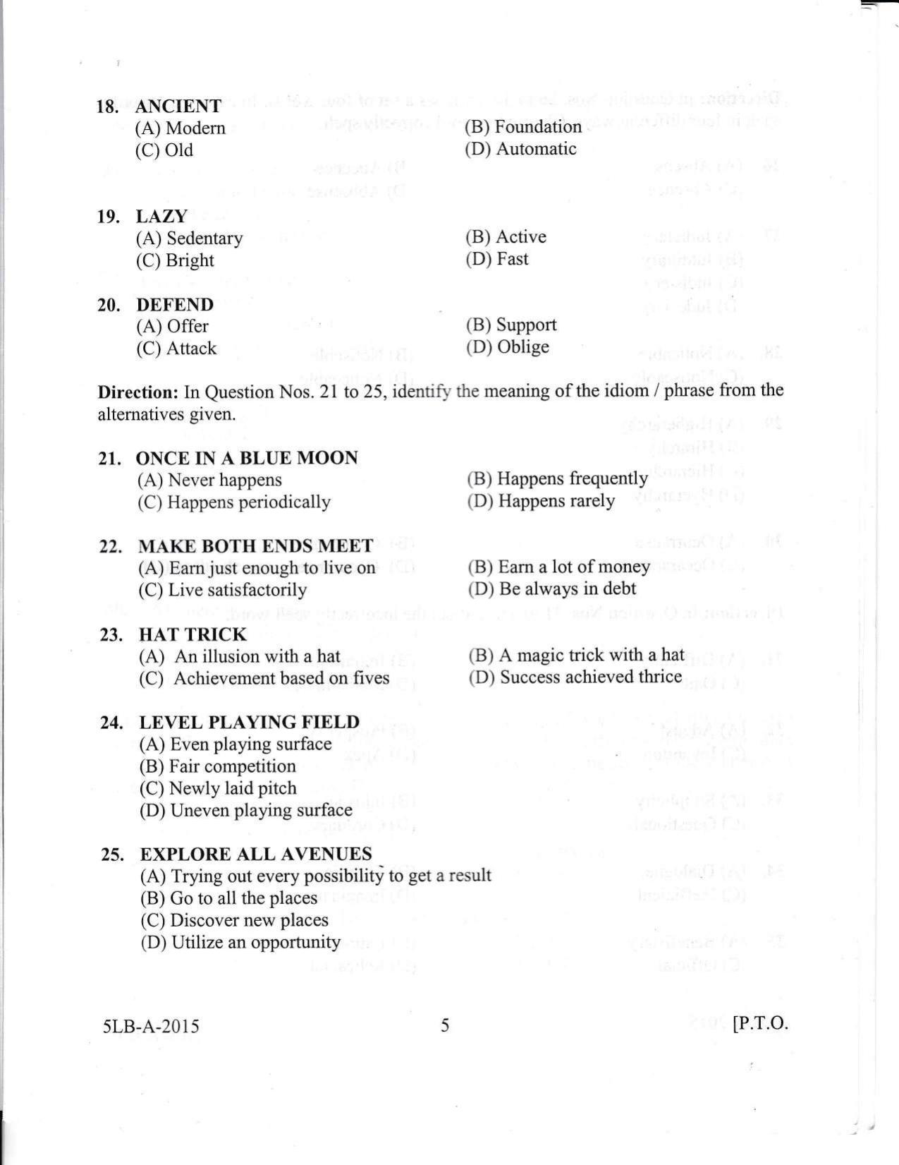 KLEE 5 Year LLB Exam 2015 Question Paper - Page 5