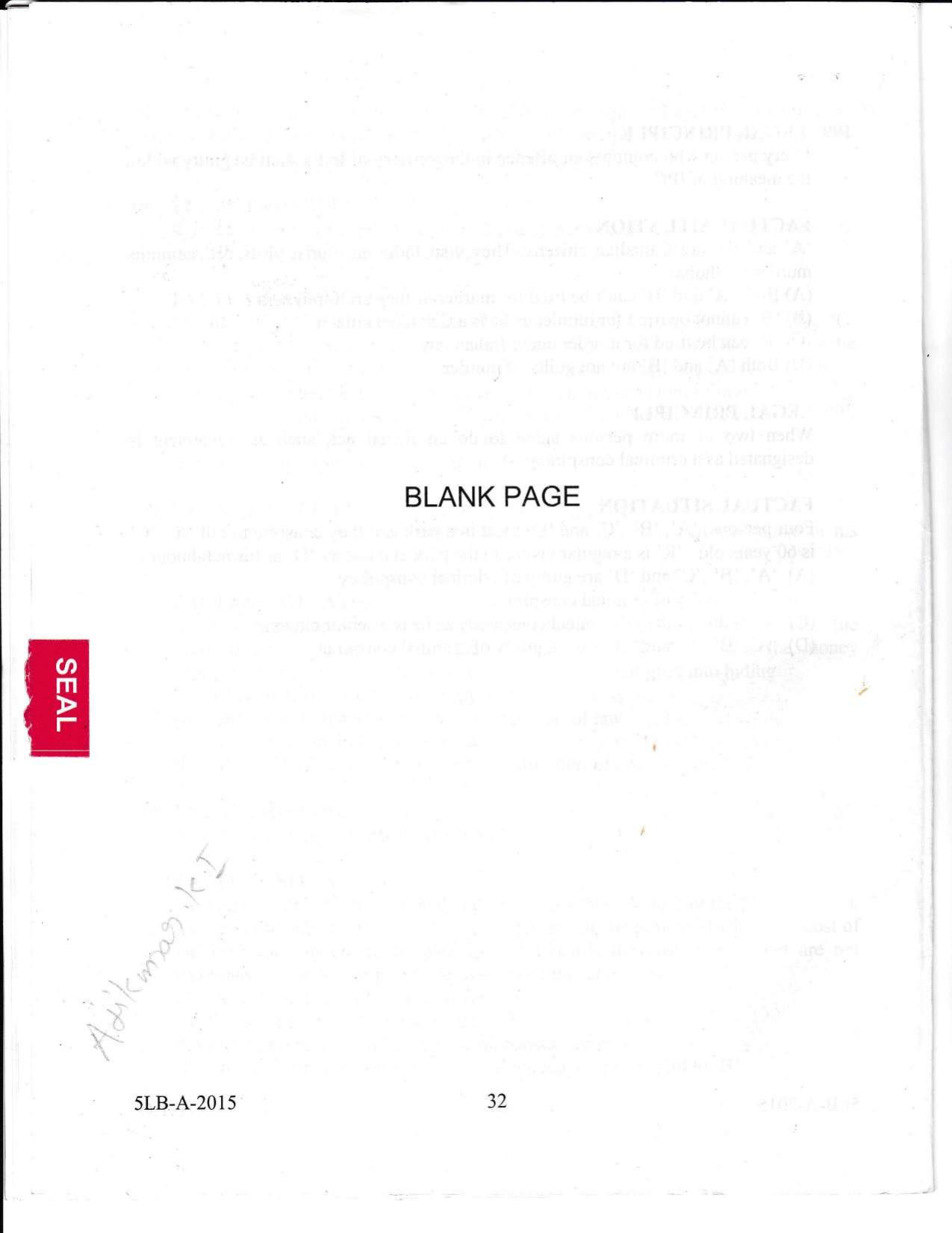 KLEE 5 Year LLB Exam 2015 Question Paper - Page 32