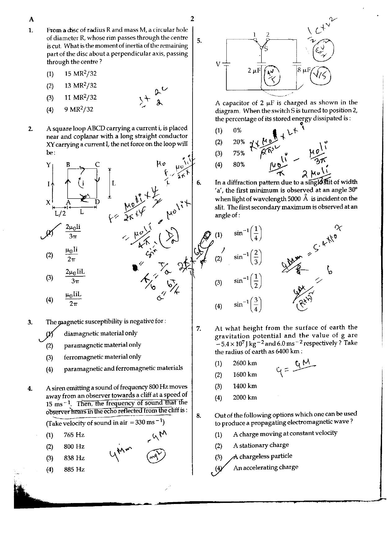 NEET Code A/ P/ W 2016 Question Paper - Page 2