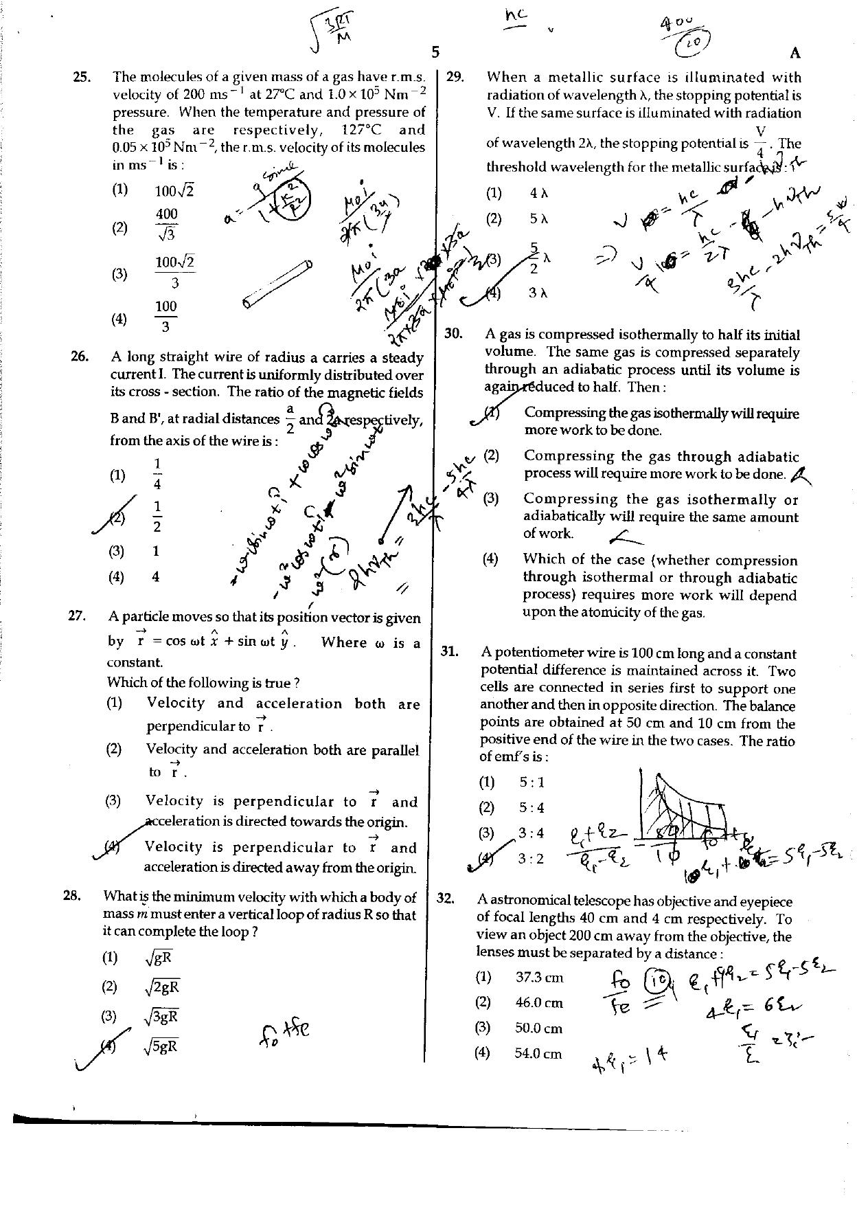 NEET Code A/ P/ W 2016 Question Paper - Page 5