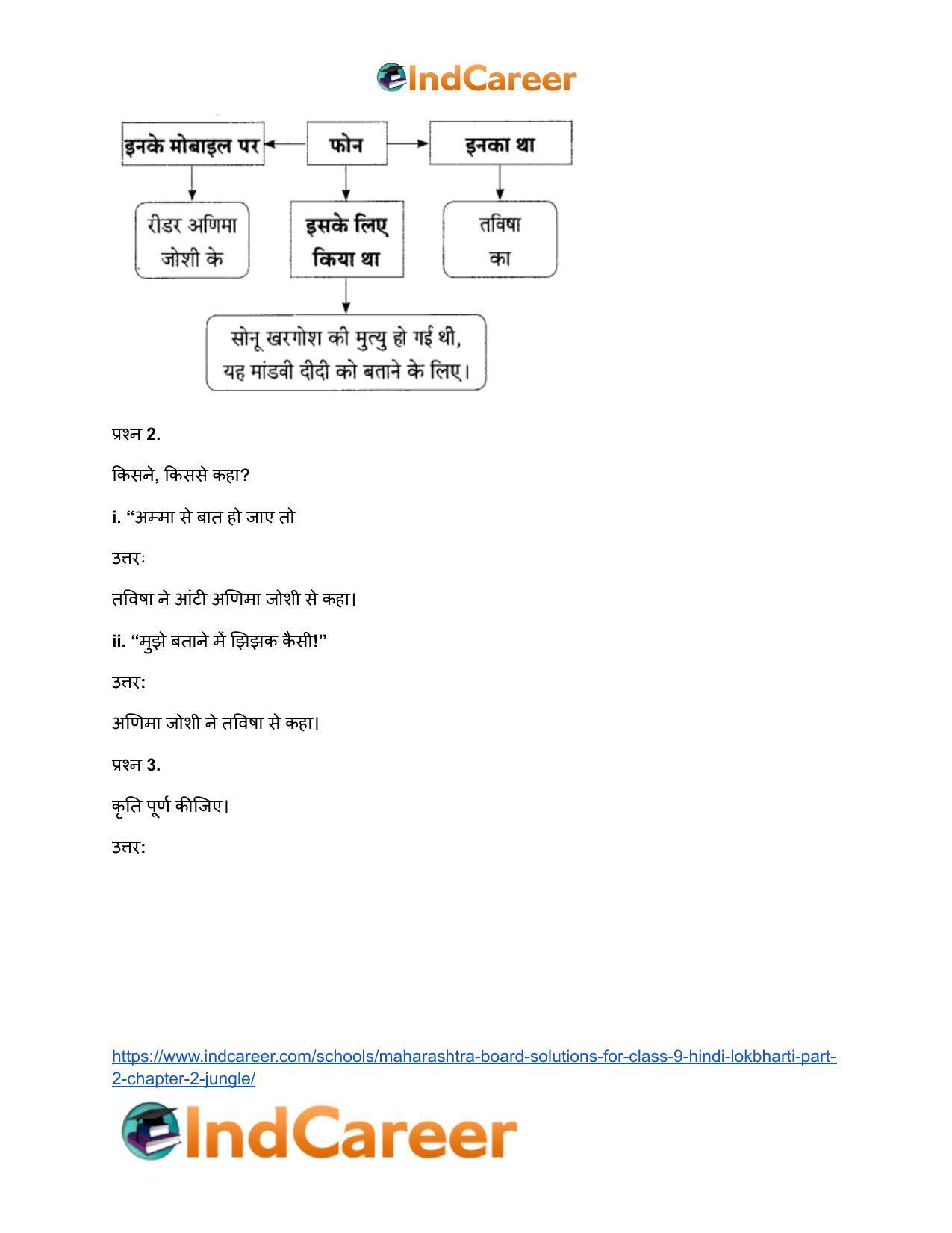 Maharashtra Board Solutions for Class 9- Hindi Lokbharti (Part 2): Chapter 2- जंगल - Page 10