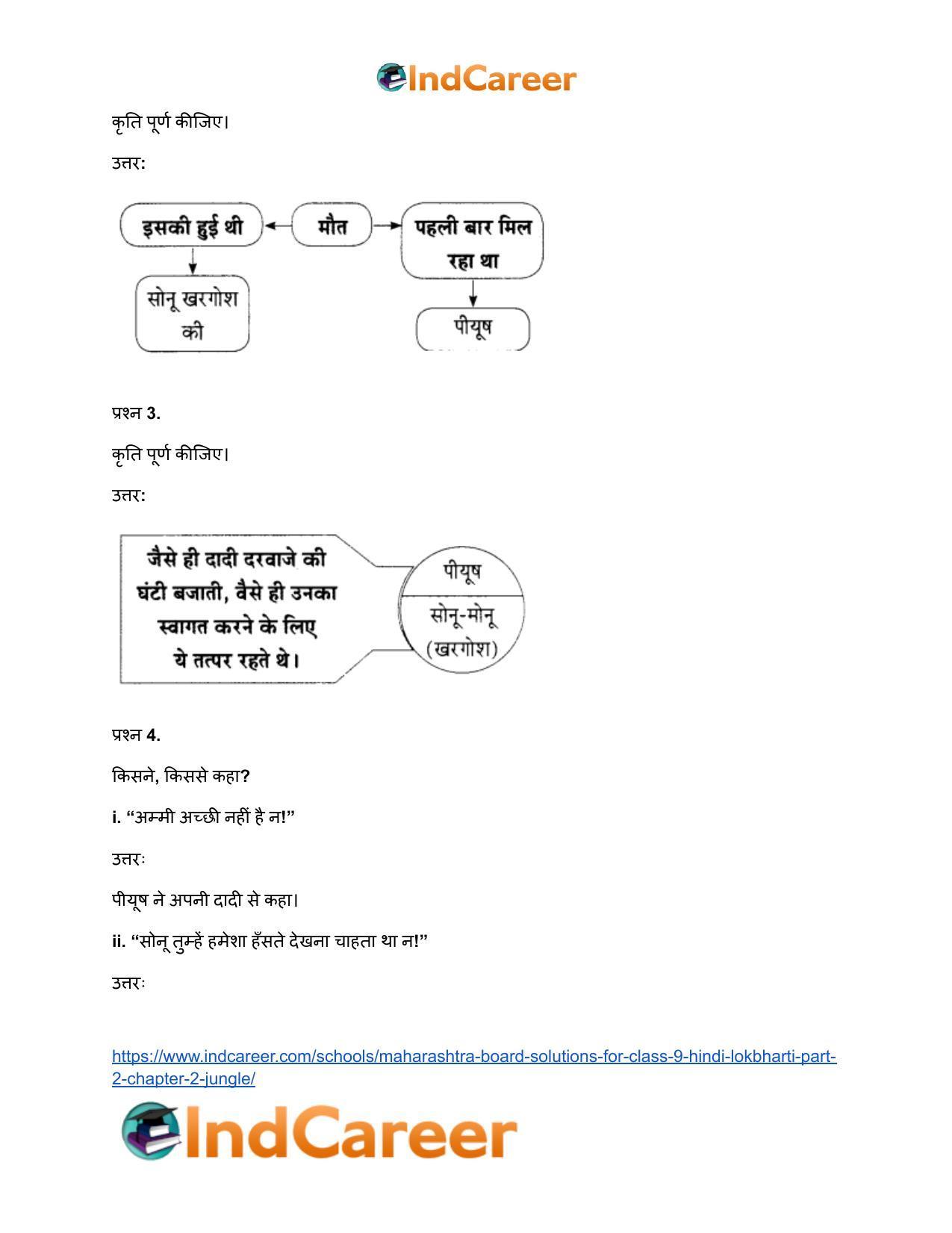 Maharashtra Board Solutions for Class 9- Hindi Lokbharti (Part 2): Chapter 2- जंगल - Page 13