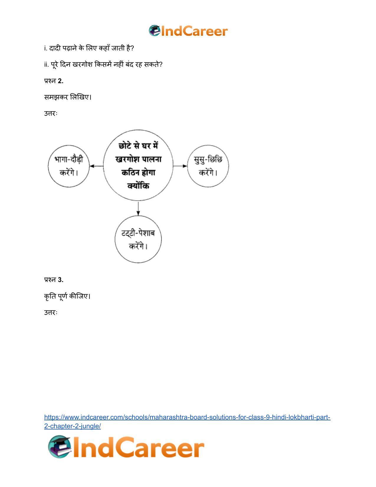 Maharashtra Board Solutions for Class 9- Hindi Lokbharti (Part 2): Chapter 2- जंगल - Page 17