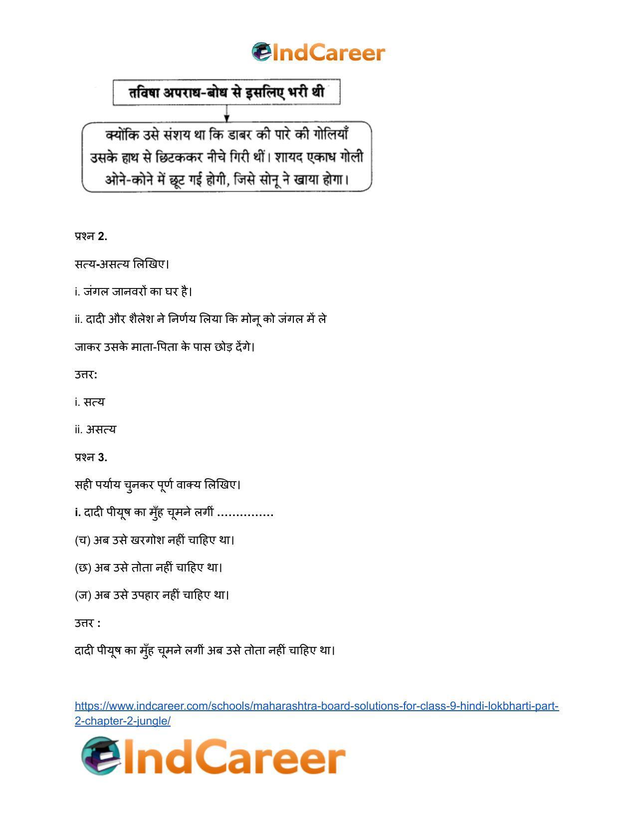 Maharashtra Board Solutions for Class 9- Hindi Lokbharti (Part 2): Chapter 2- जंगल - Page 20