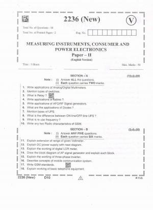AP Intermediate 2nd Year Vocational Question Paper September-2021- Measuring_Instruments,Consumer&Power_Electronics-II