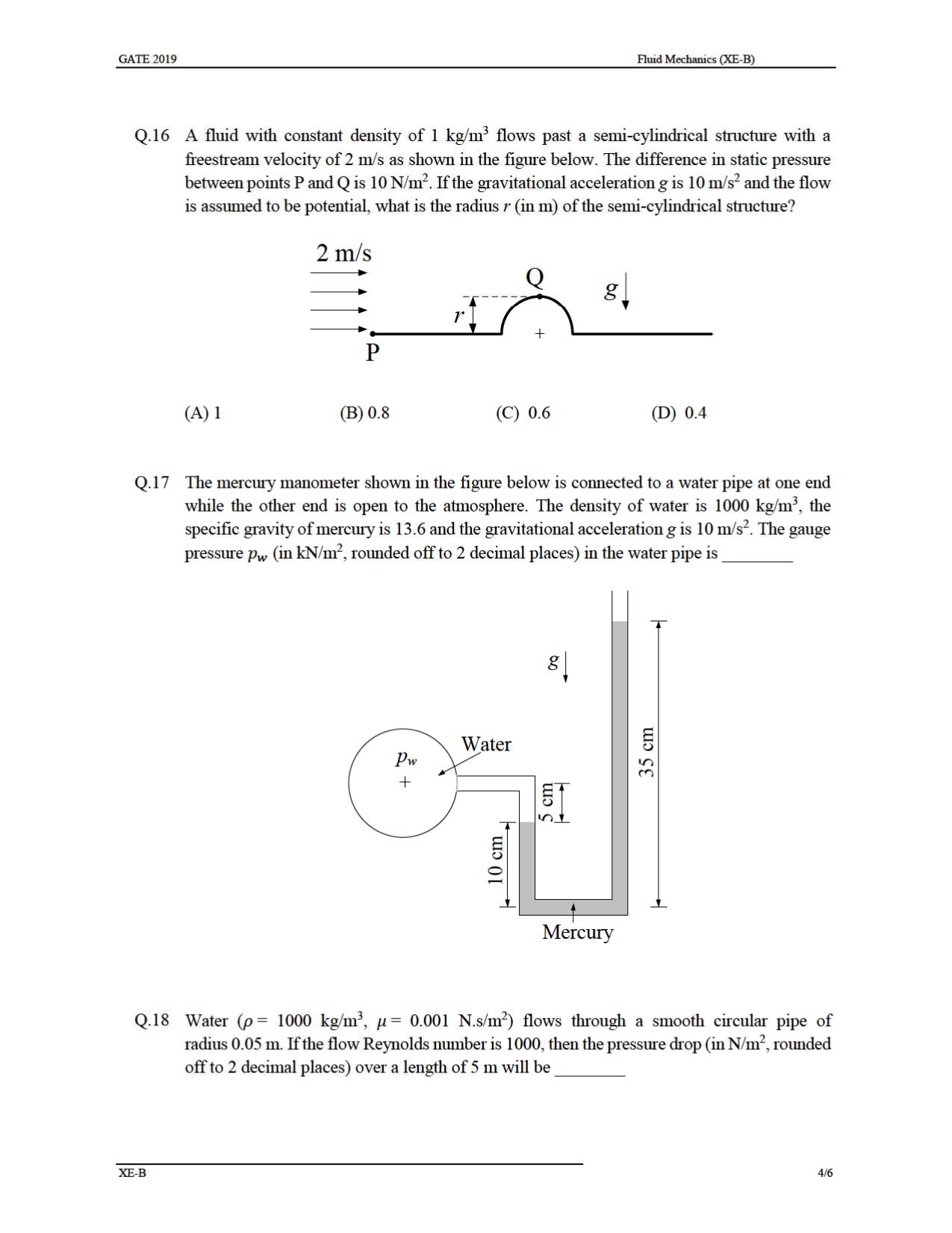 GATE 2019 Engineering Sciences (XE) Question Paper - Page 9
