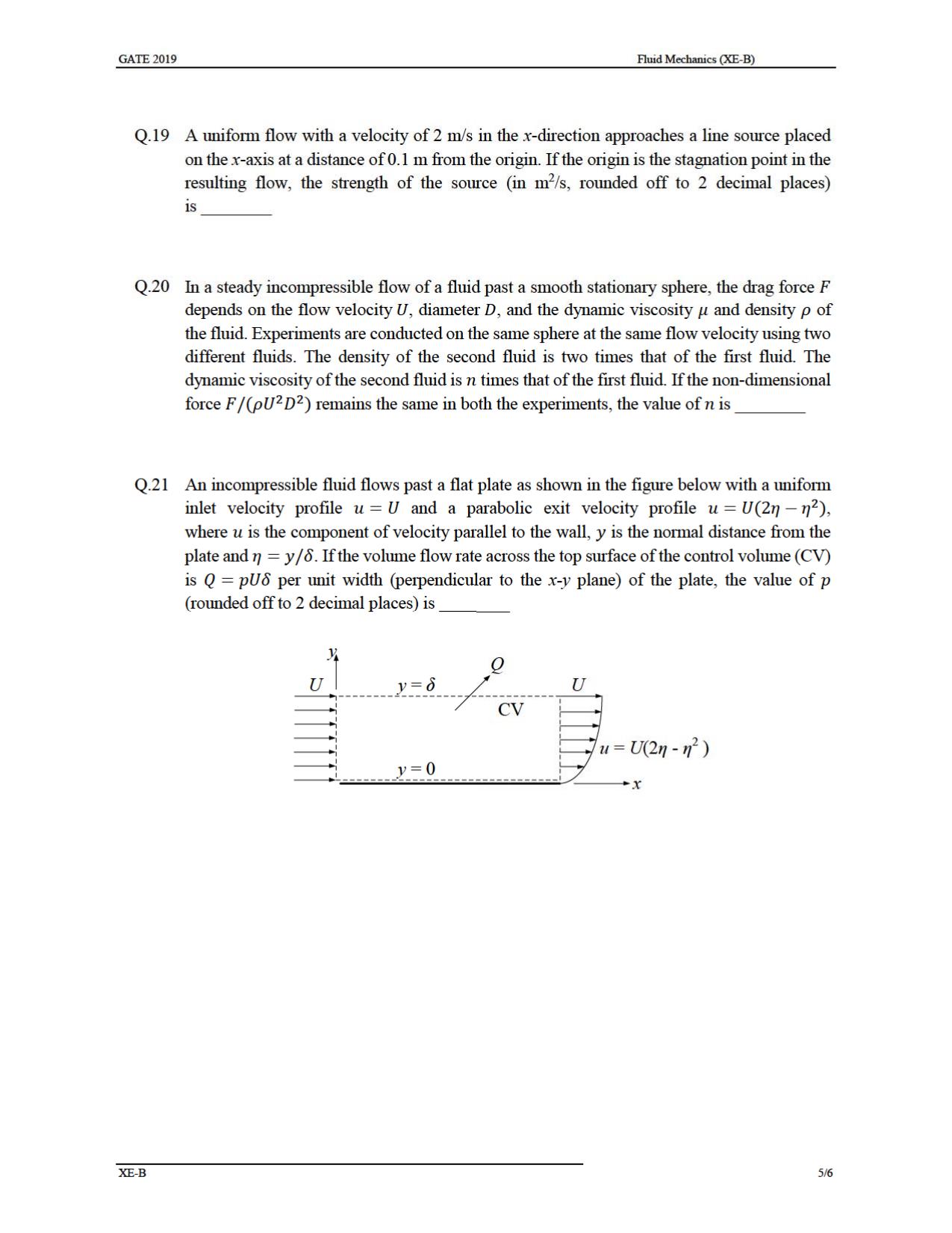 GATE 2019 Engineering Sciences (XE) Question Paper - Page 10