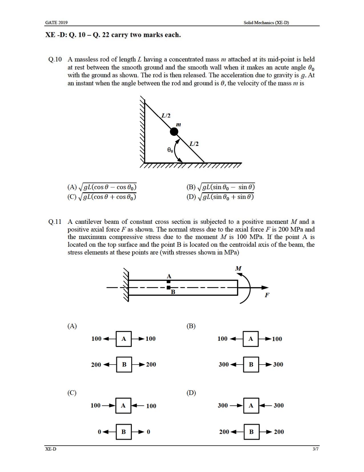 GATE 2019 Engineering Sciences (XE) Question Paper - Page 18