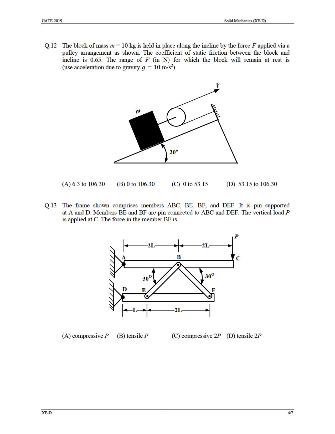GATE 2019 Engineering Sciences (XE) Question Paper - Page 19