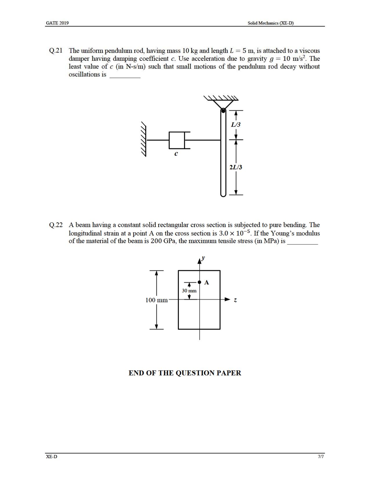 GATE 2019 Engineering Sciences (XE) Question Paper - Page 22