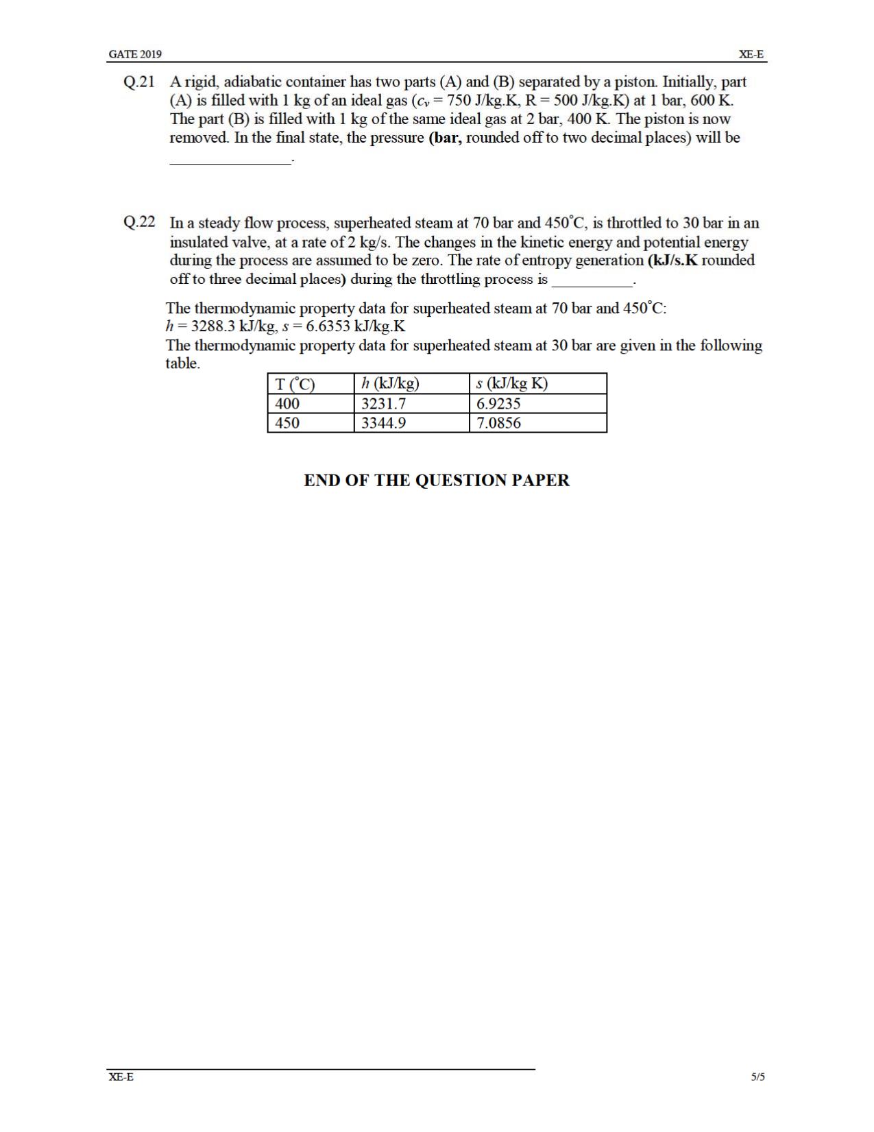 GATE 2019 Engineering Sciences (XE) Question Paper - Page 27