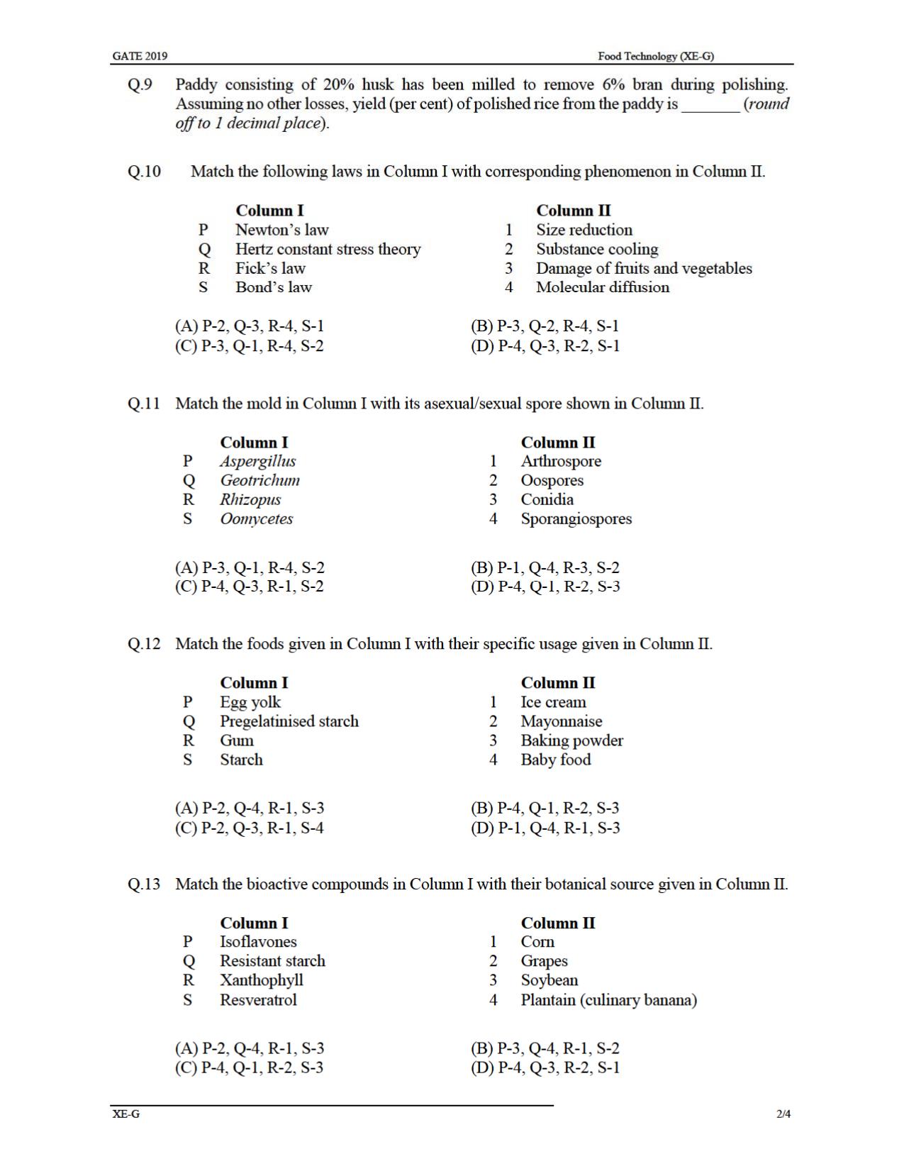 GATE 2019 Engineering Sciences (XE) Question Paper - Page 33