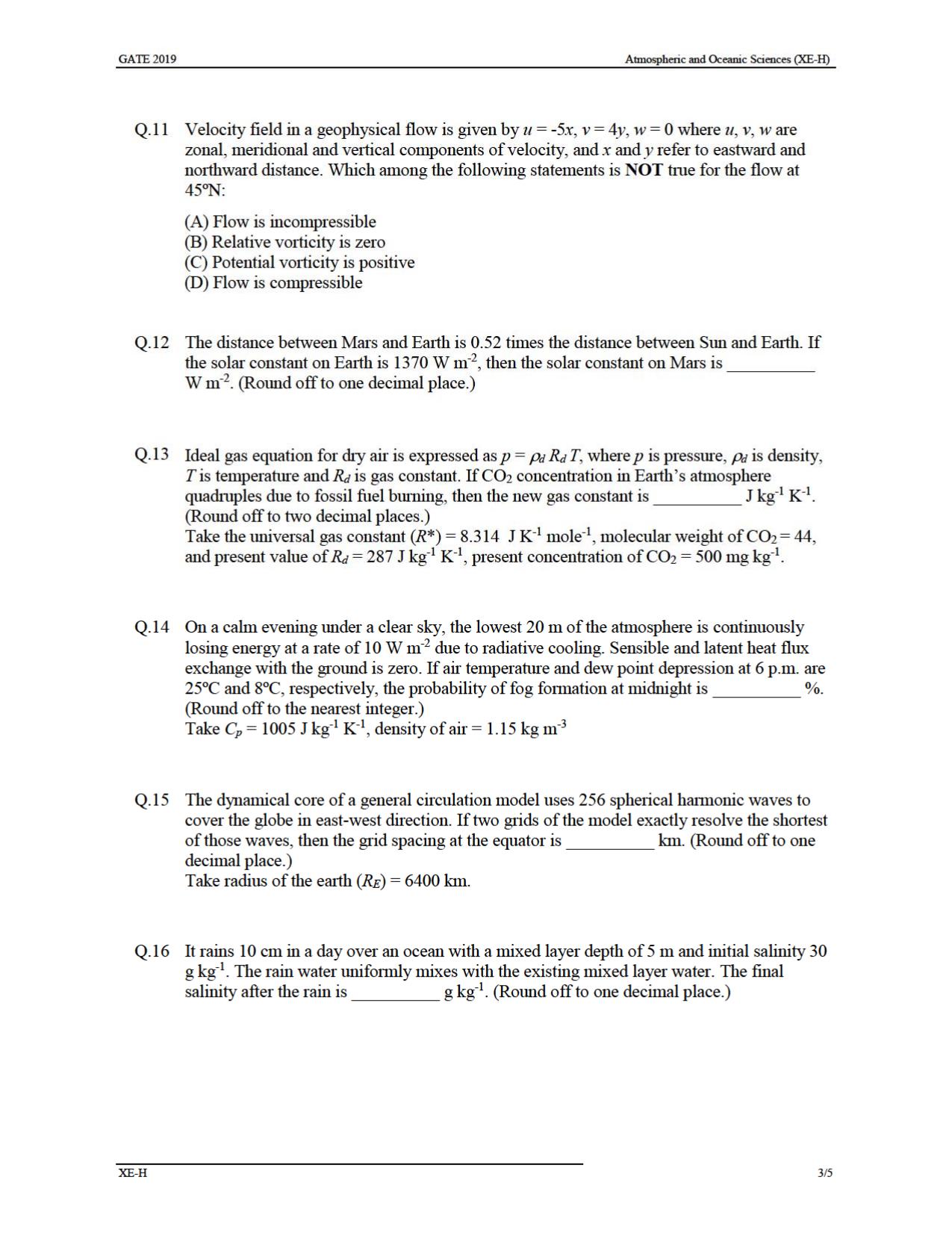 GATE 2019 Engineering Sciences (XE) Question Paper - Page 38