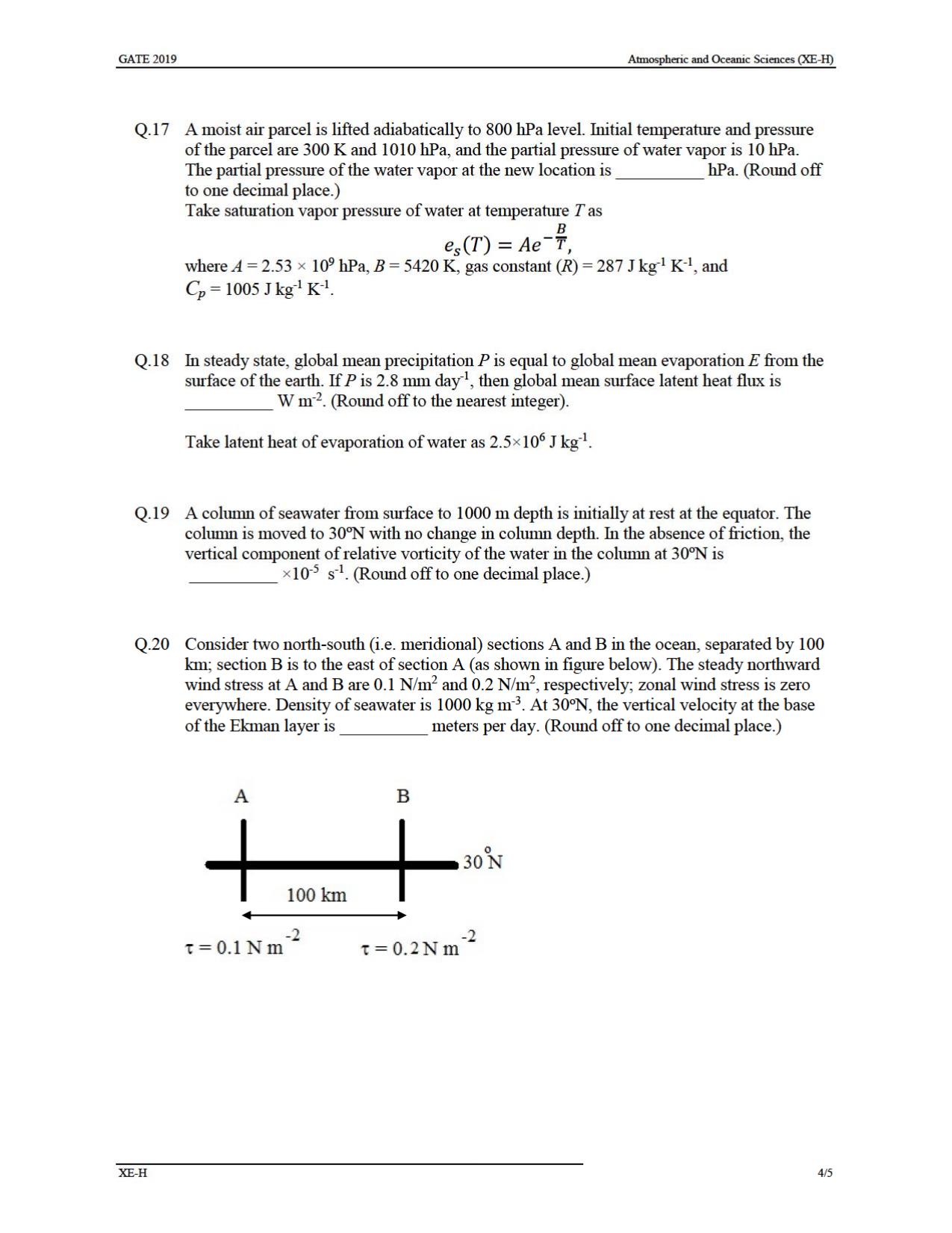 GATE 2019 Engineering Sciences (XE) Question Paper - Page 39