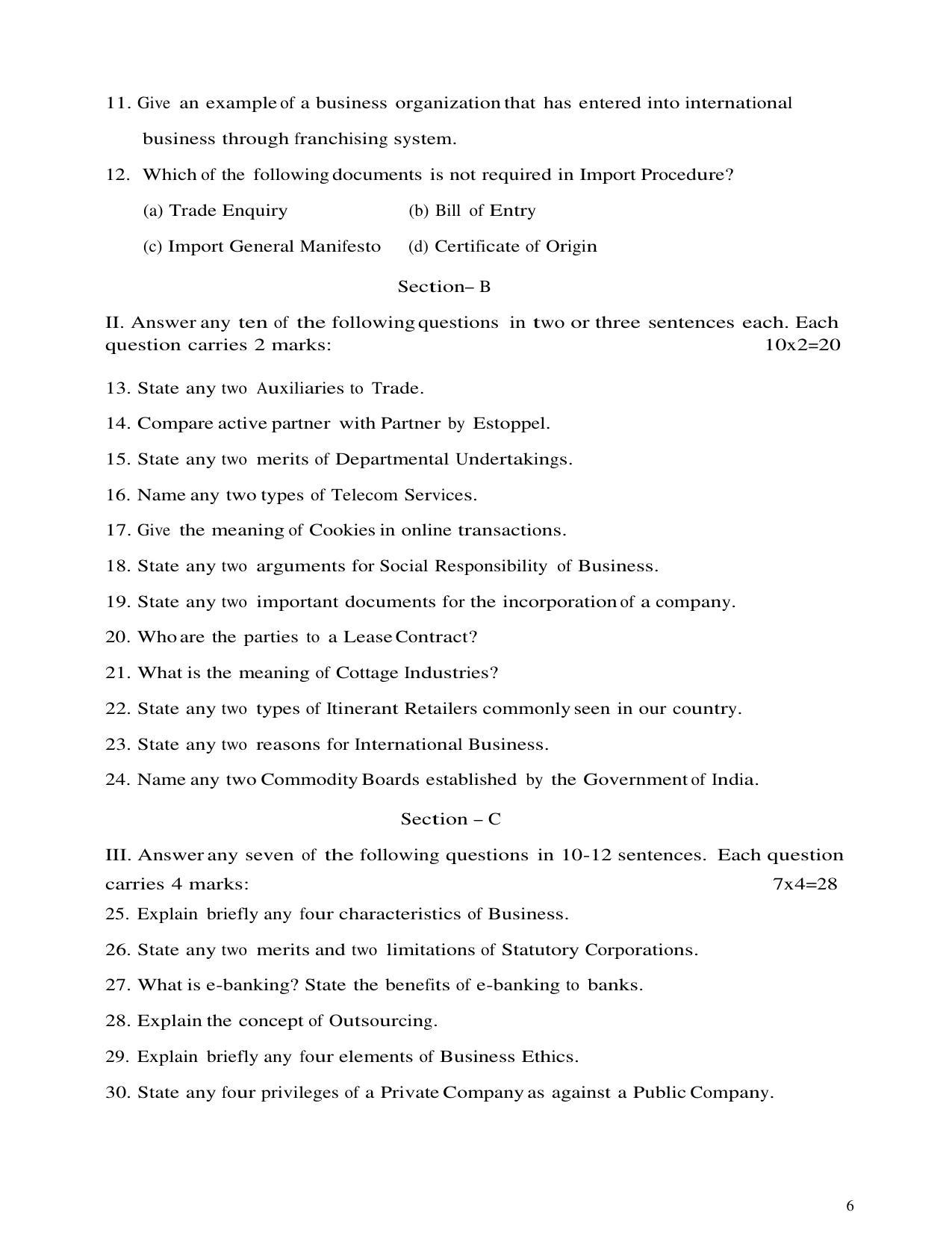 Karnataka 1st PUC Question Bank for Business Stdies MQP - Page 6