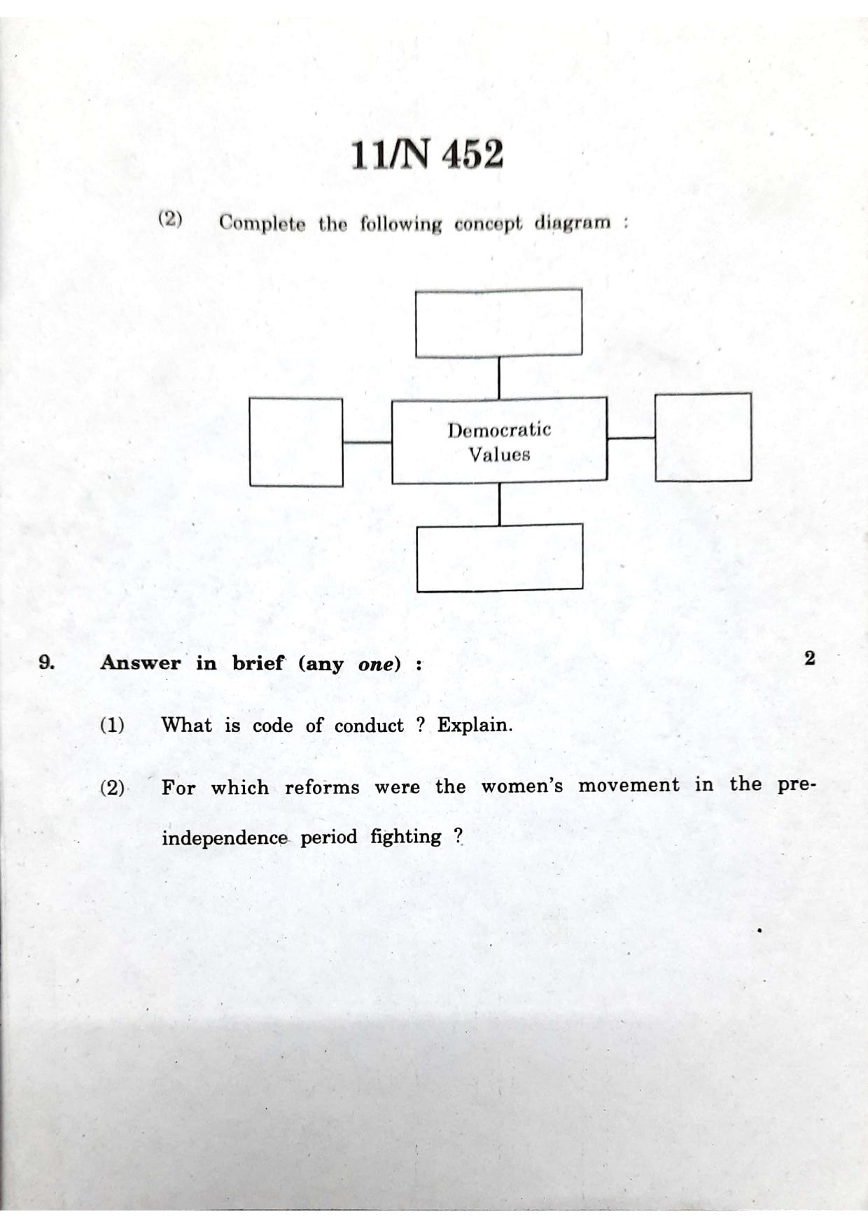 Maharashtra Board SSC History 2020 Question Paper - Page 11