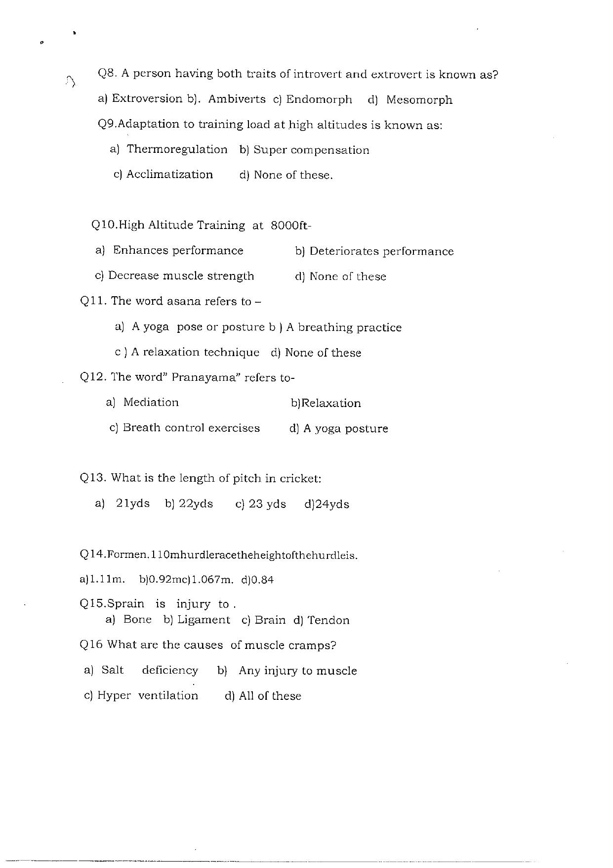 JKBOSE Class 12 Physical Education Model Question Paper - Page 2