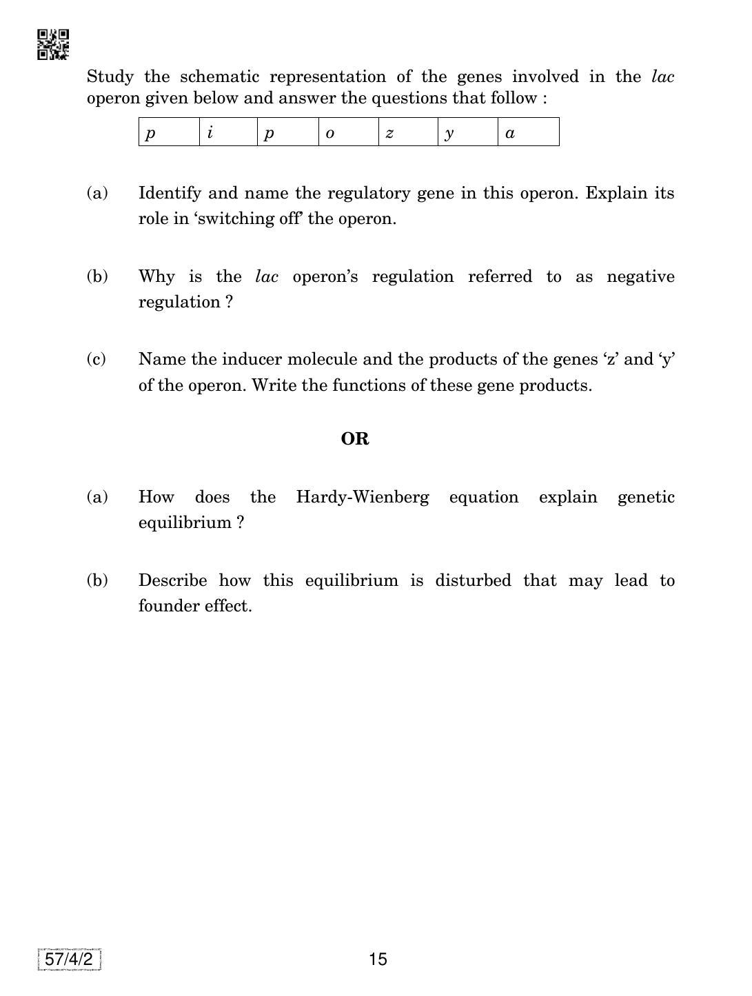 CBSE Class 12 57-4-2 Biology 2019 Question Paper - Page 15