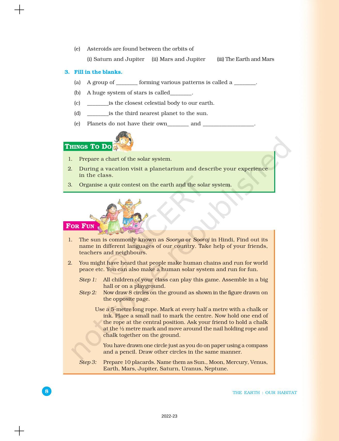 NCERT Book for Class 6 Social Science(Geography) : Chapter 1-The Earth in the Solar System - Page 8