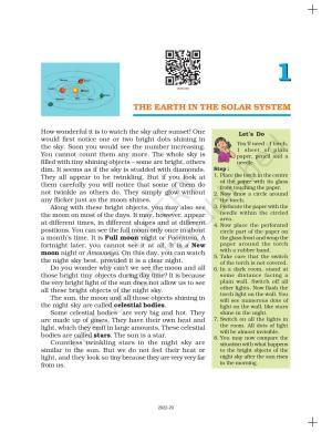 NCERT Book for Class 6 Social Science(Geography) : Chapter 1-The Earth in the Solar System
