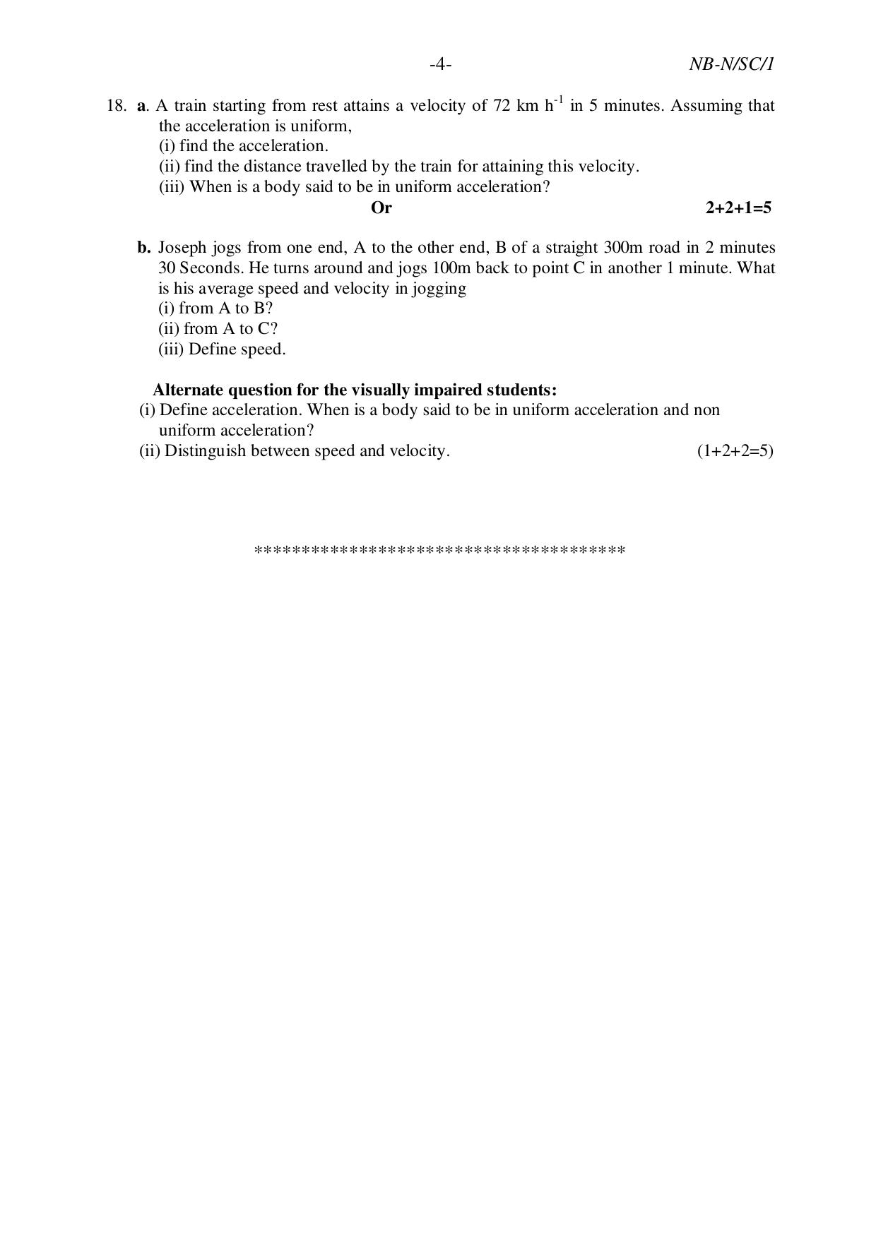 NBSE Class IX Final Examination 2023 Phase 1 Question Paper (All Subjects) - Page 7
