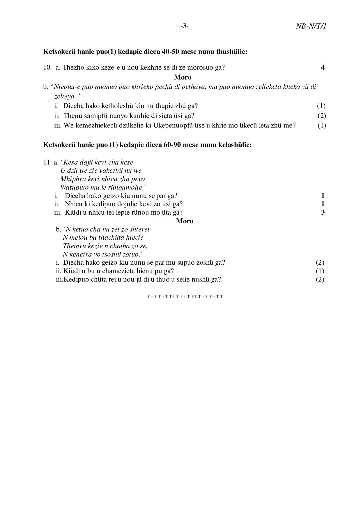NBSE Class IX Final Examination 2023 Phase 1 Question Paper (All Subjects) - Page 10