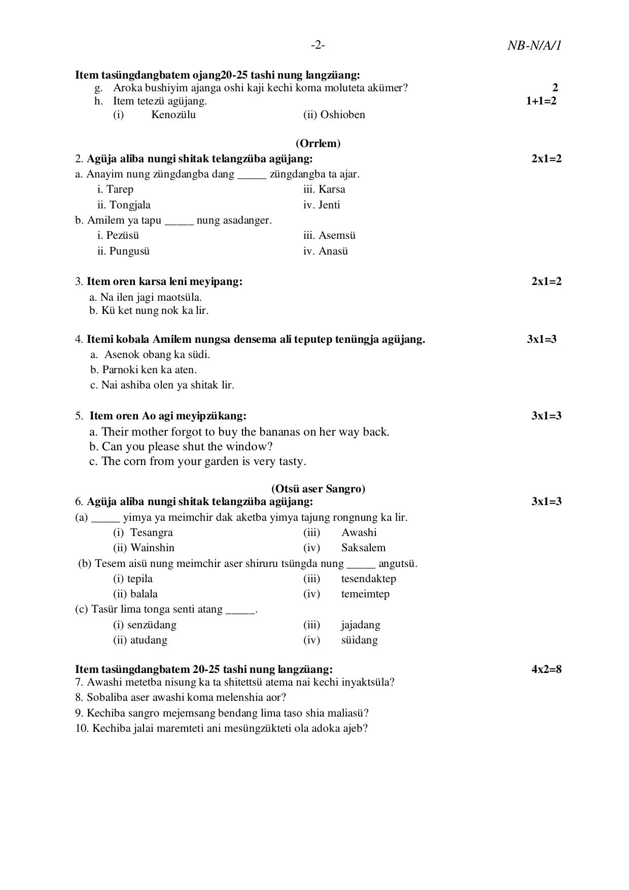 NBSE Class IX Final Examination 2023 Phase 1 Question Paper (All Subjects) - Page 12