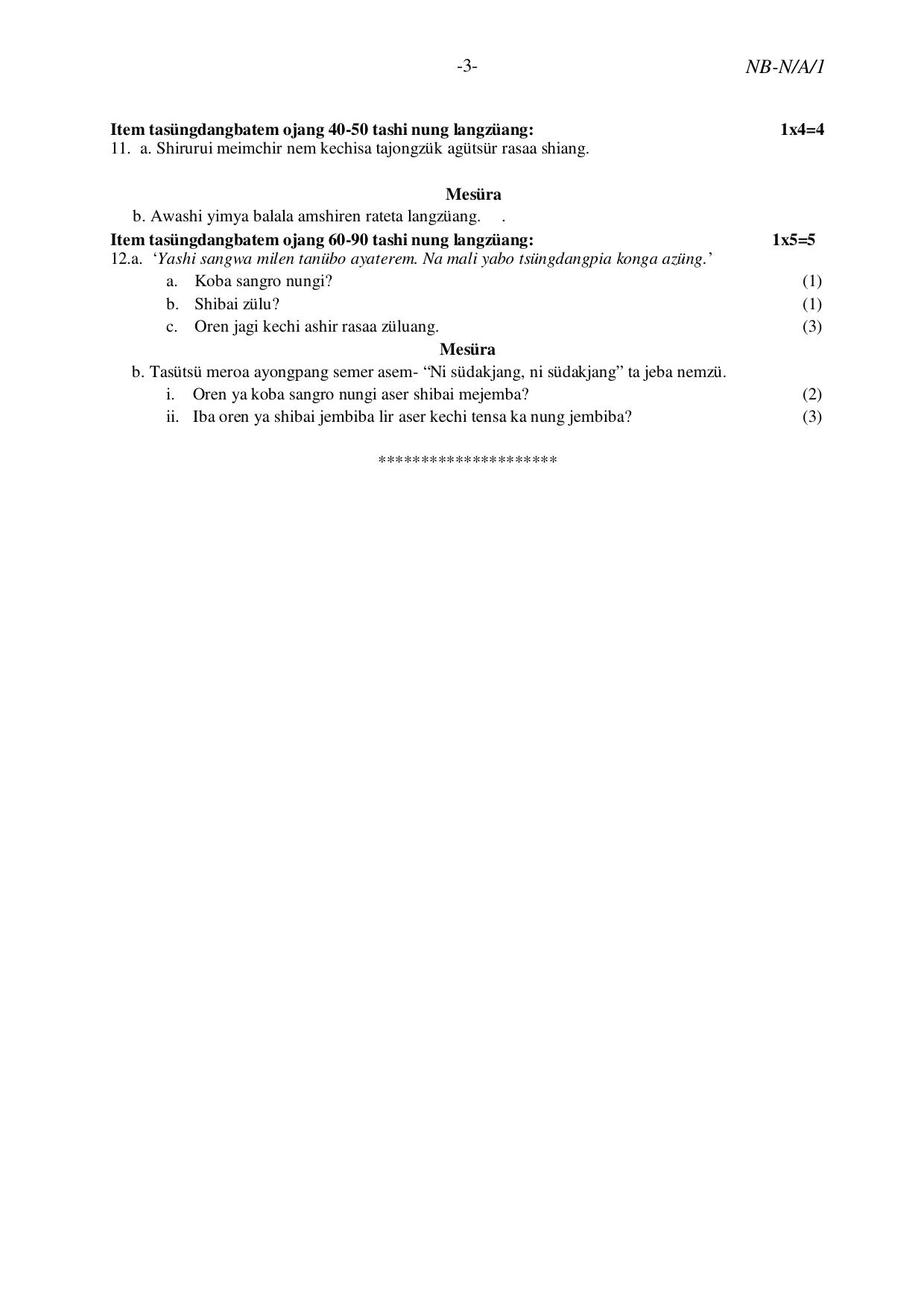 NBSE Class IX Final Examination 2023 Phase 1 Question Paper (All Subjects) - Page 13