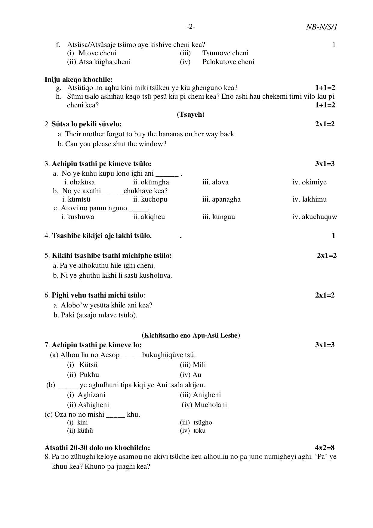 NBSE Class IX Final Examination 2023 Phase 1 Question Paper (All Subjects) - Page 15