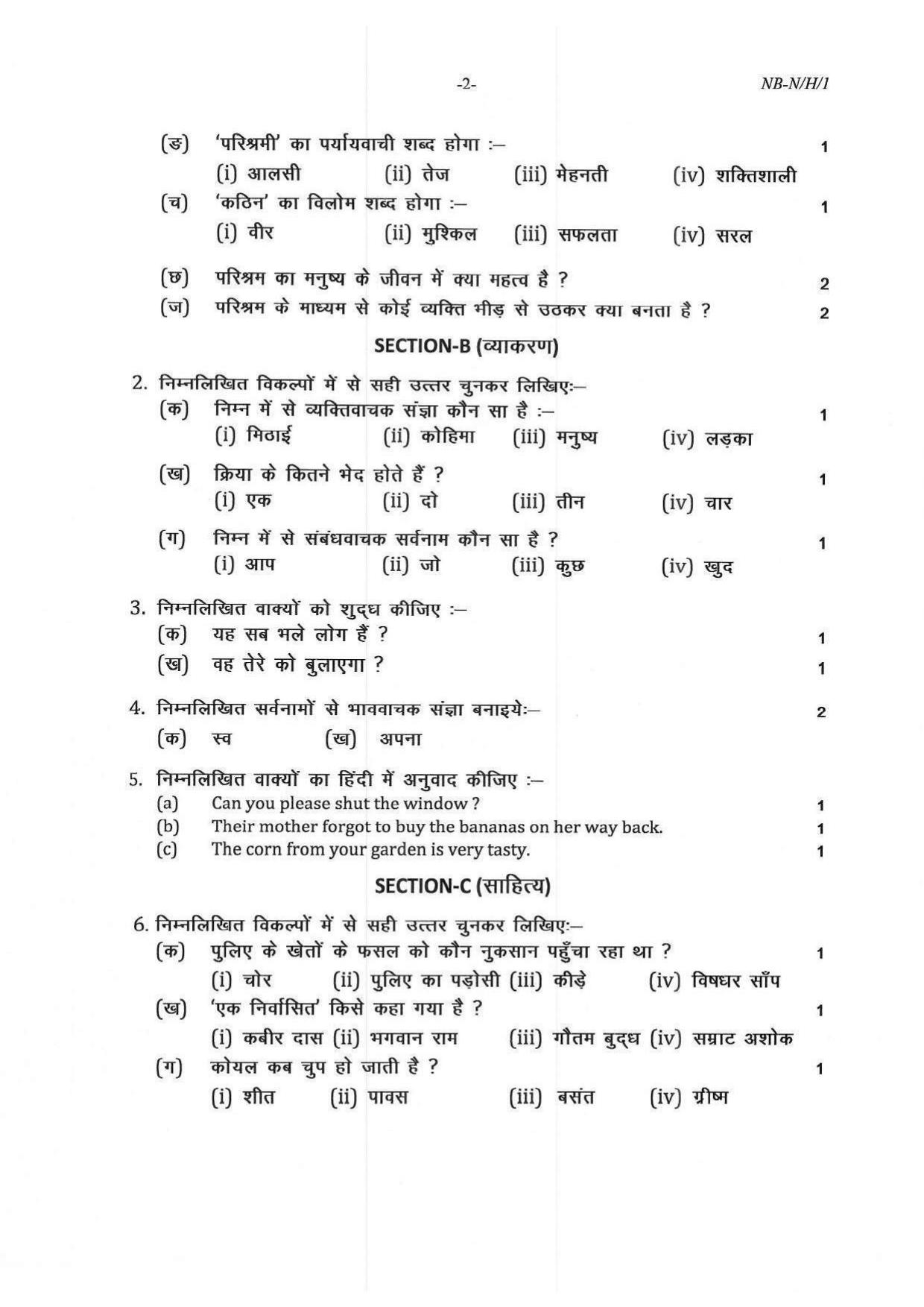NBSE Class IX Final Examination 2023 Phase 1 Question Paper (All Subjects) - Page 21