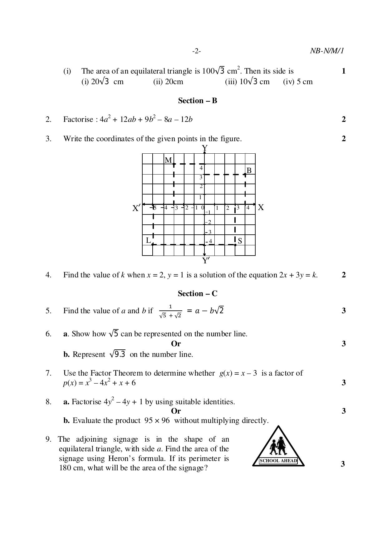 NBSE Class IX Final Examination 2023 Phase 1 Question Paper (All Subjects) - Page 31