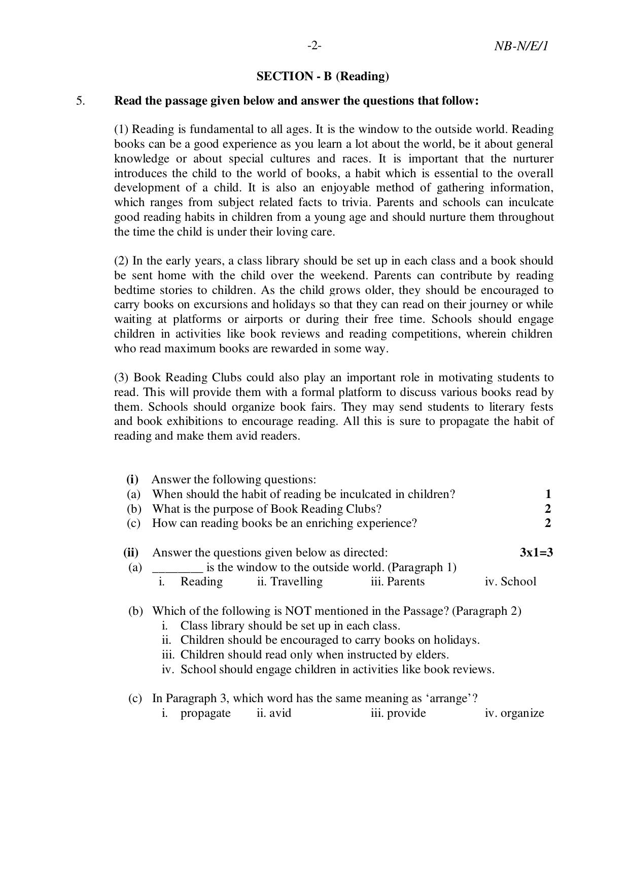 NBSE Class IX Final Examination 2023 Phase 1 Question Paper (All Subjects) - Page 34