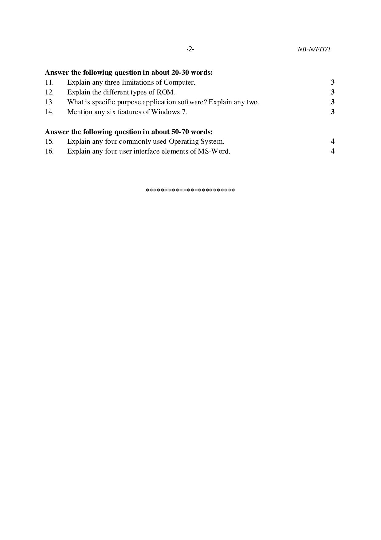 NBSE Class IX Final Examination 2023 Phase 1 Question Paper (All Subjects) - Page 37