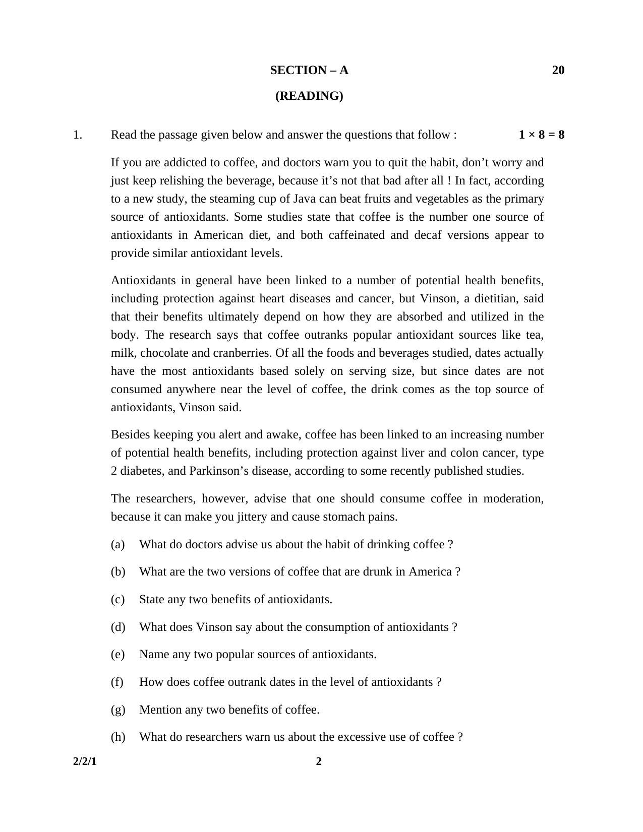 CBSE Class 10 2-2-1 English Lang. & Lit. 2016 Question Paper - Page 2