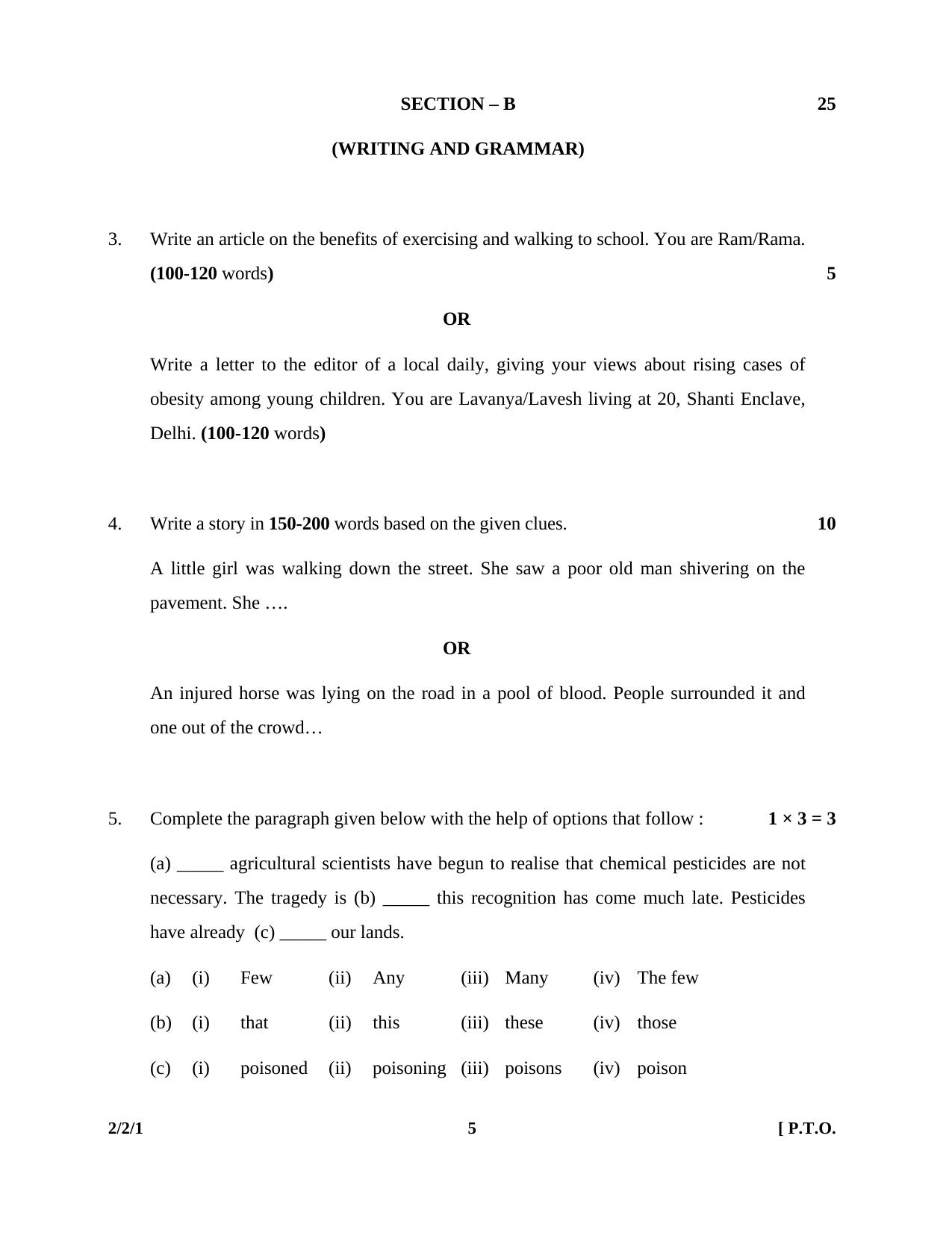 CBSE Class 10 2-2-1 English Lang. & Lit. 2016 Question Paper - Page 5