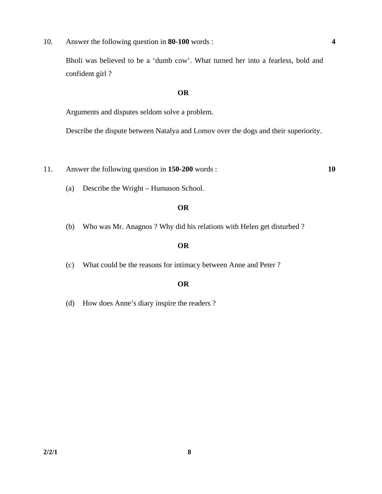 CBSE Class 10 2-2-1 English Lang. & Lit. 2016 Question Paper - Page 8