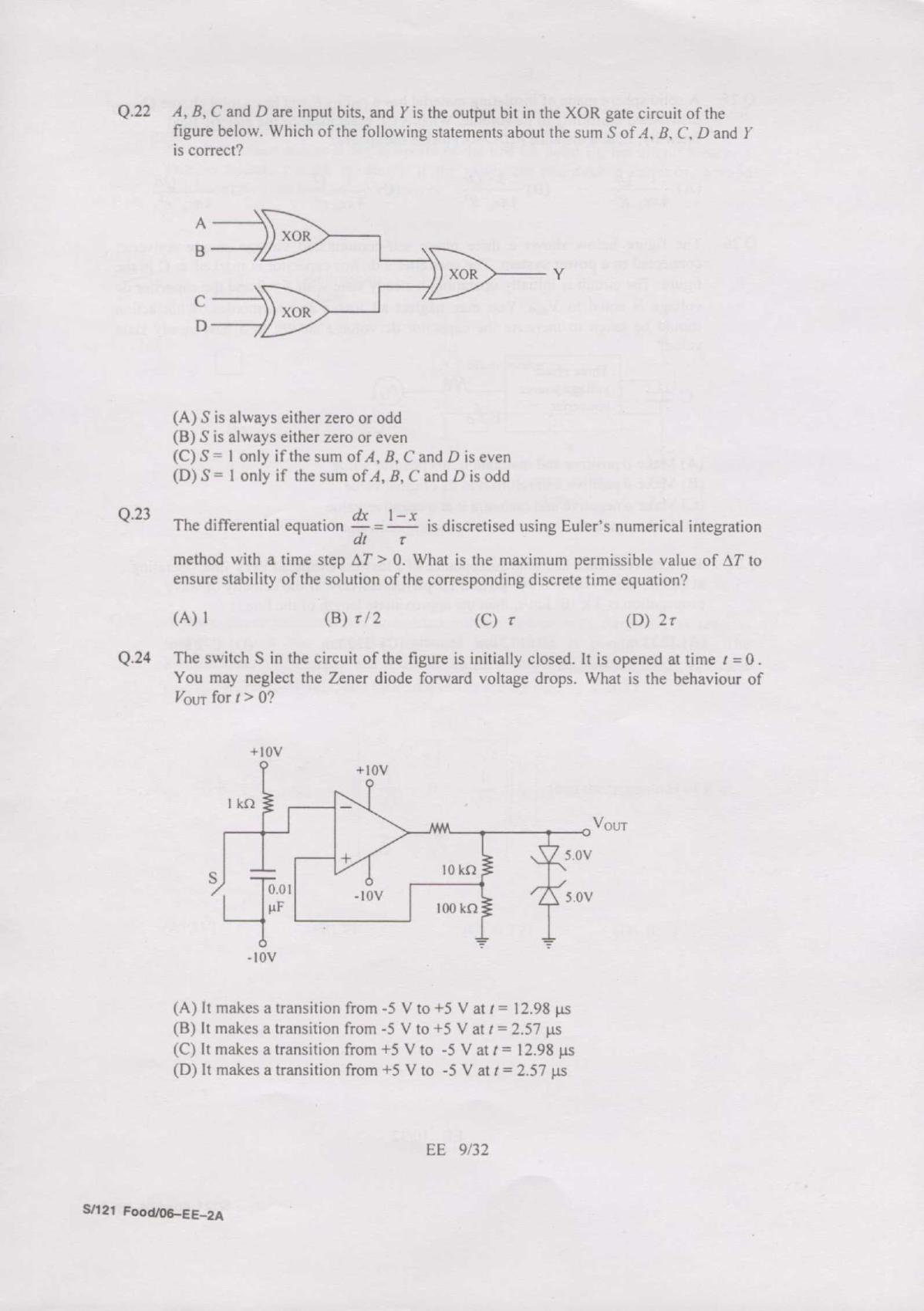 GATE 2007 Electrical Engineering (EE) Question Paper with Answer Key - Page 9