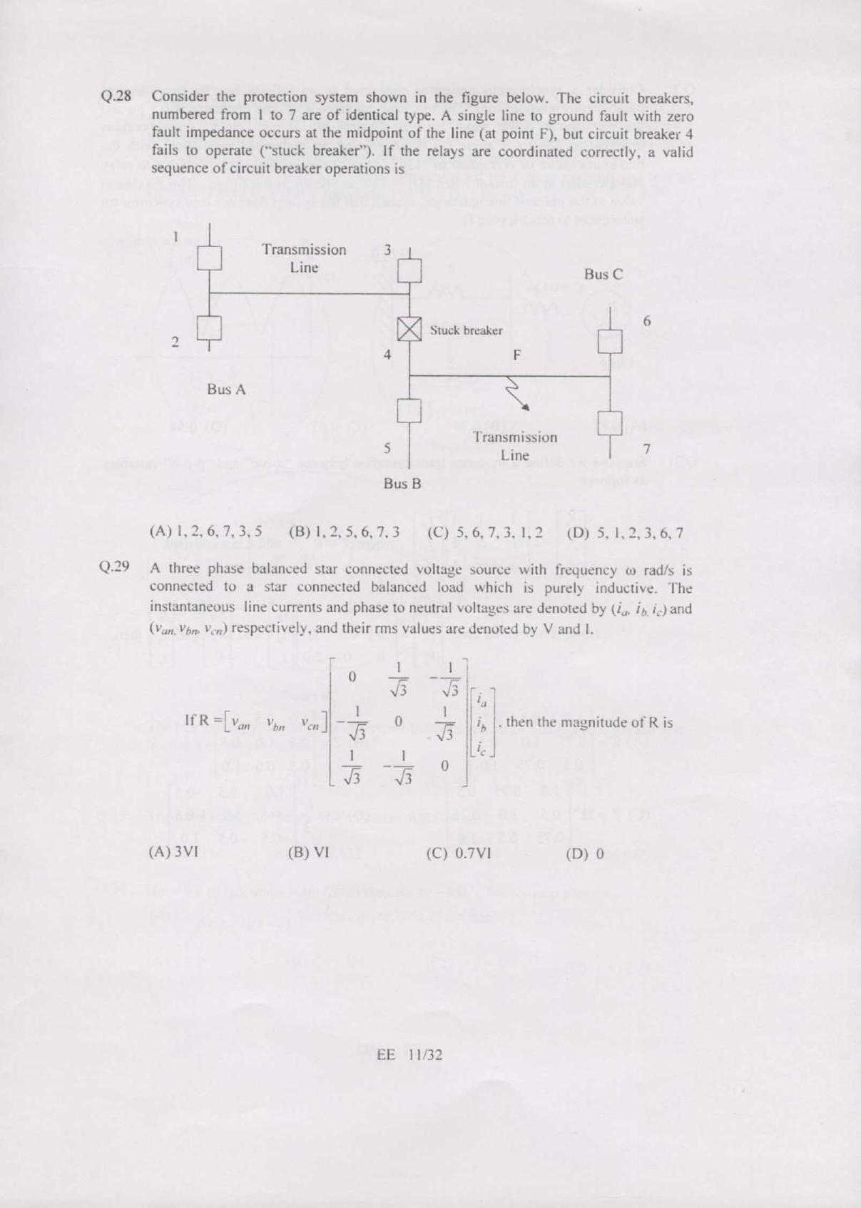 GATE 2007 Electrical Engineering (EE) Question Paper with Answer Key - Page 11