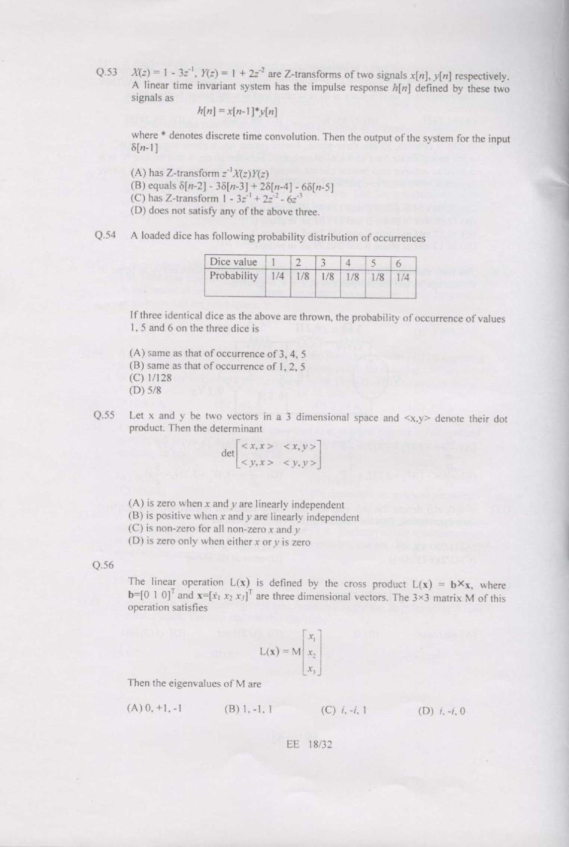 GATE 2007 Electrical Engineering (EE) Question Paper with Answer Key - Page 18