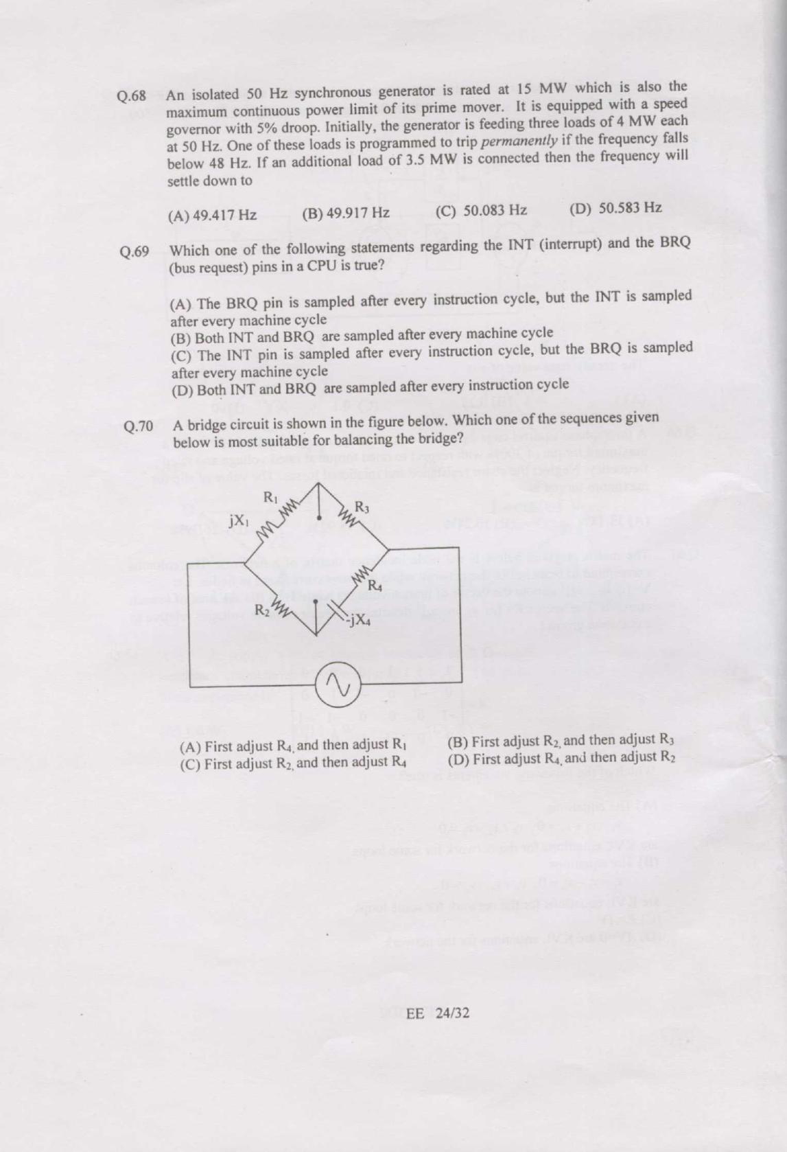 GATE 2007 Electrical Engineering (EE) Question Paper with Answer Key - Page 24