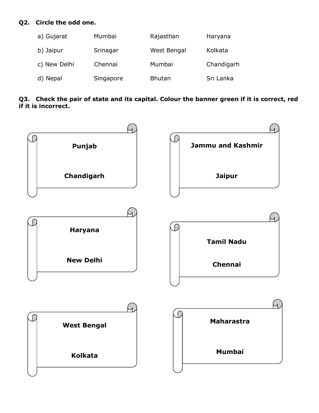 Worksheet for Class 3 EVS Assignment 2 - Page 2