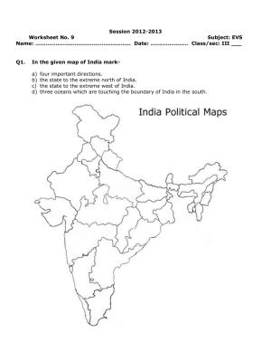 Worksheet for Class 3 EVS Assignment 2