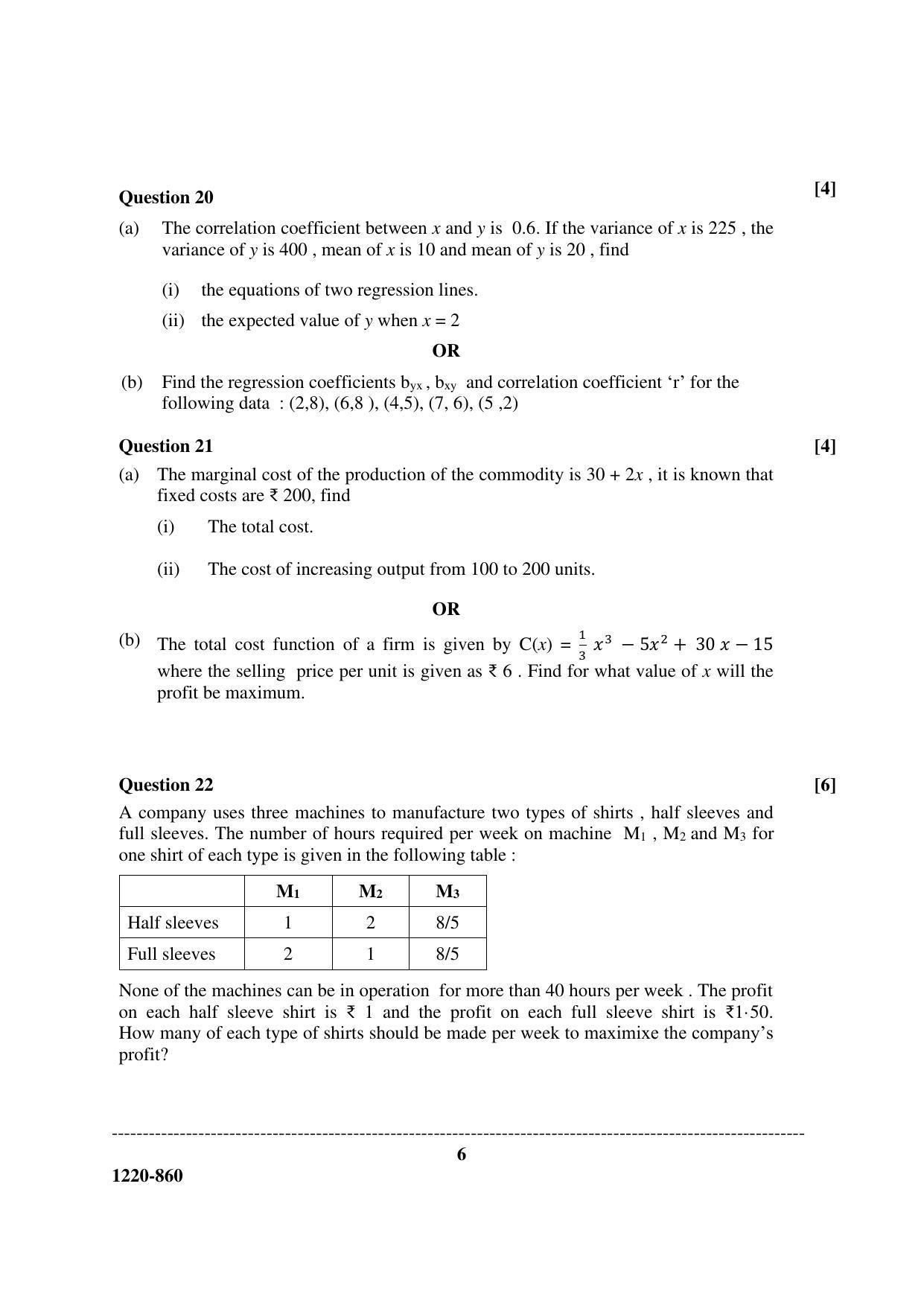 ISC Class 12 2020 Mathematics Question Paper - Page 6
