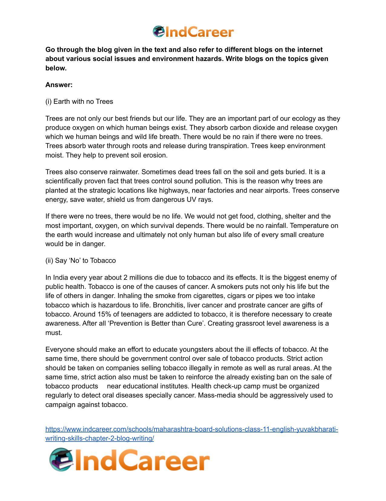 Maharashtra Board Solutions Class 11-English Yuvakbharati (Writing Skills): Chapter 2- Blog Writing - Page 5