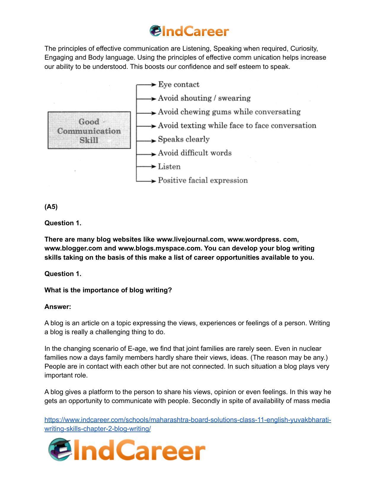 Maharashtra Board Solutions Class 11-English Yuvakbharati (Writing Skills): Chapter 2- Blog Writing - Page 10