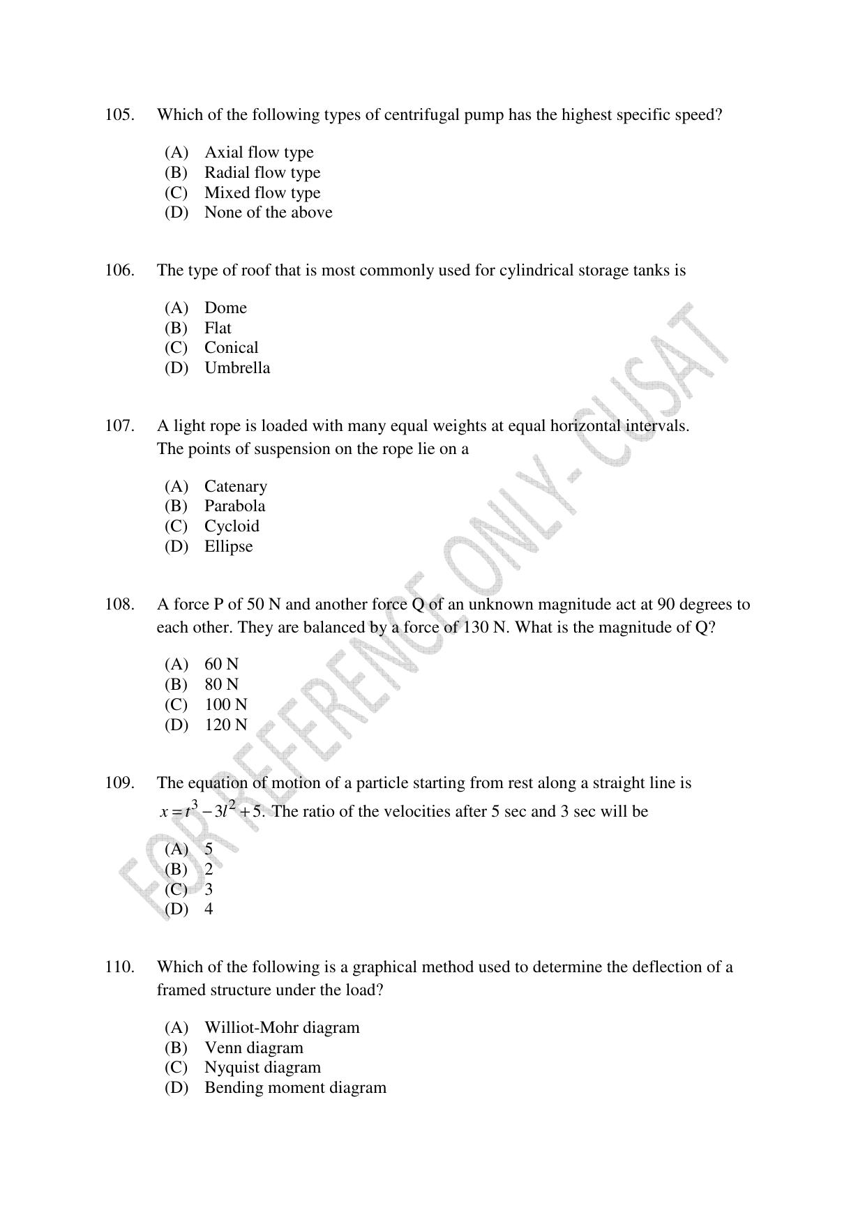 CUSAT CAT 2022 ENGINEERING SCIENCE Question Paper - Page 19