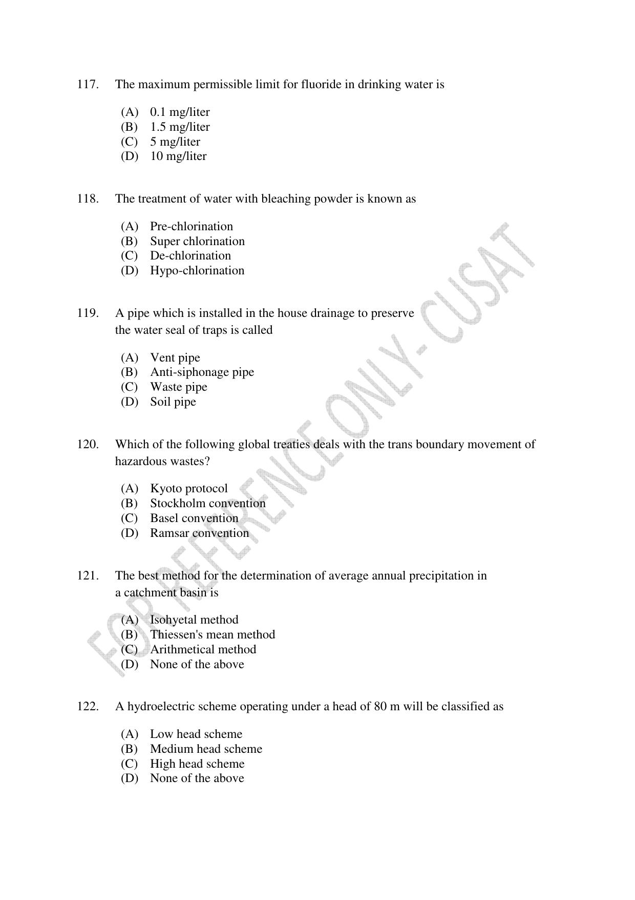 CUSAT CAT 2022 ENGINEERING SCIENCE Question Paper - Page 21